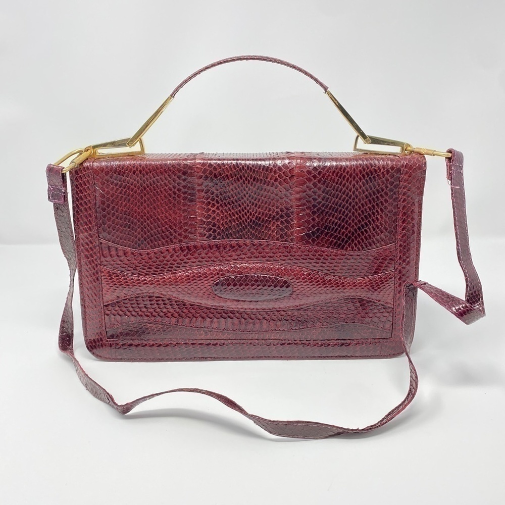 𝅺VINTAGE Genuine Snakeskin Bag Crossbody Tophandle - Picture 11 of 11